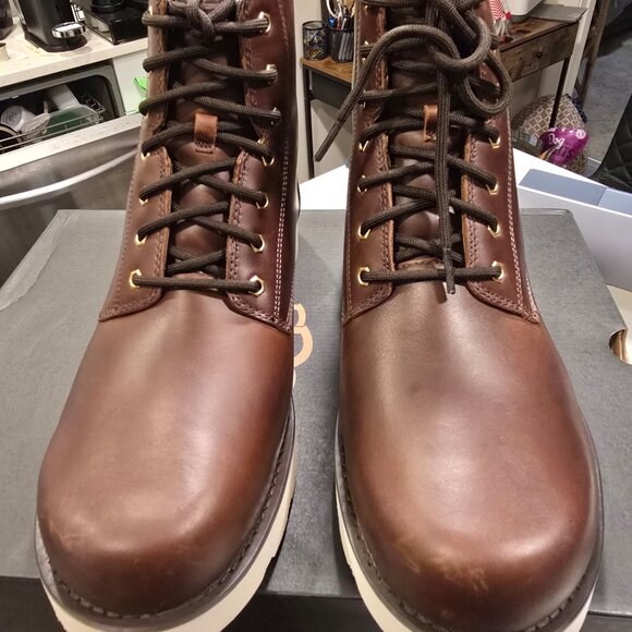 UGG CASON 1159790 LEATHER WATERPROOF WINTER BOOTS MENS SIZE 10 DARK CHESTNUT NEW - Picture 4 of 13